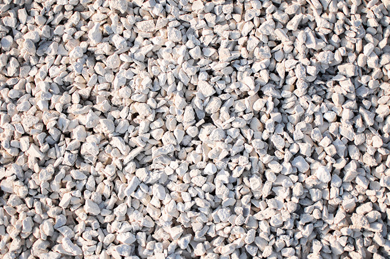 Close up view of pile of #57 limestone aggregate