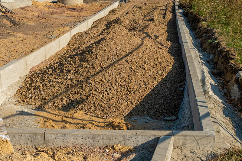 Fill dirt piles at construction site near Lakeland, FL